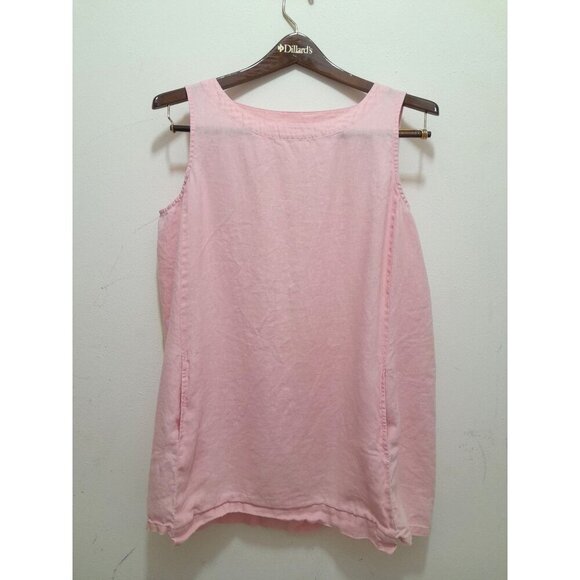 Pure Jill 100% Linen Beachy Lightweight Tunic Top Pockets Light Pink Size S - Picture 1 of 4